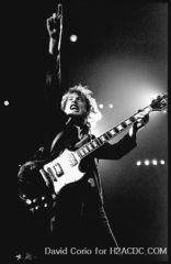 Angus Young of AC/DC performing at Hammersmith Odeon,London